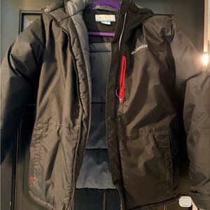 Columbia Kids Black Jacket with Red Zipper